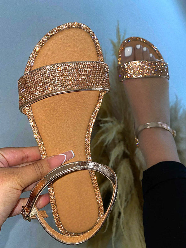 Rhinestone Flat Sandals