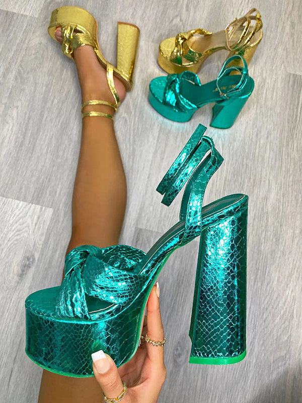 Metallic Platform High Heels