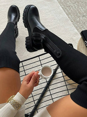 Knitted Over The Knee High Boots