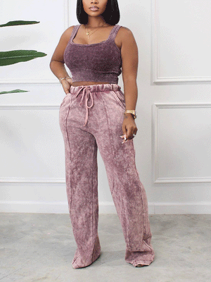 Tie Dye High Waist Straight Pants