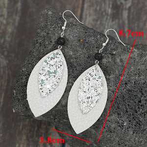 Leaf spliced earrings