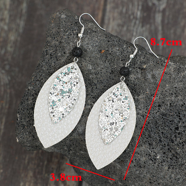 Leaf spliced earrings