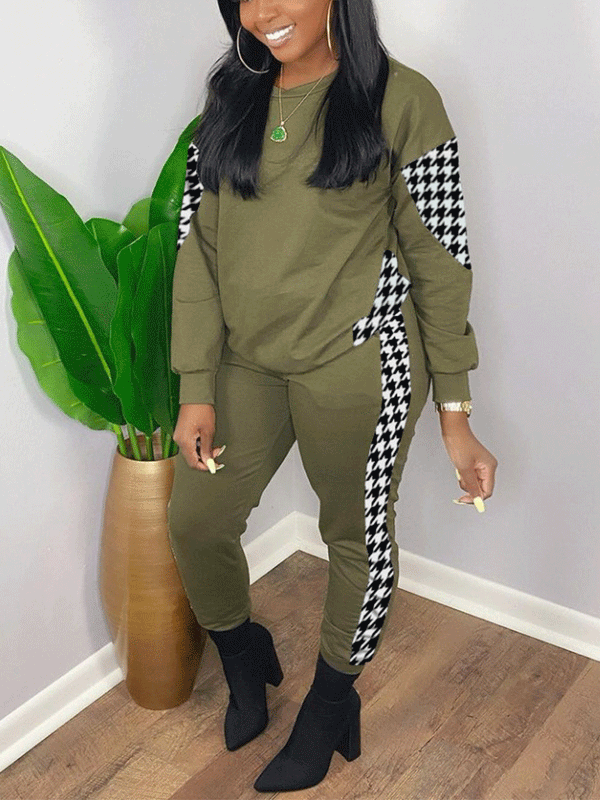 Houndstooth Solid Patchwork Set