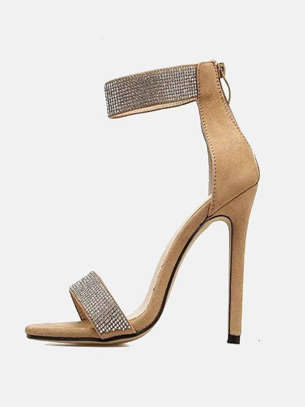 Rhinestone Ankle Strap Sandals