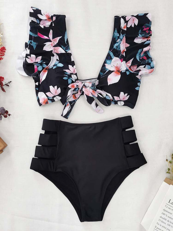 Floral Ruffle Bikini Set