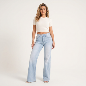 BlueMoment High Rise Light Blue Wide Leg Jeans