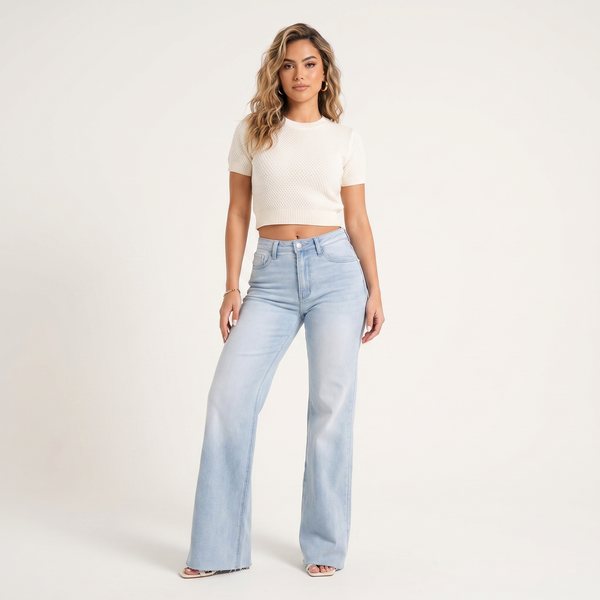 BlueMoment High Rise Light Blue Wide Leg Jeans