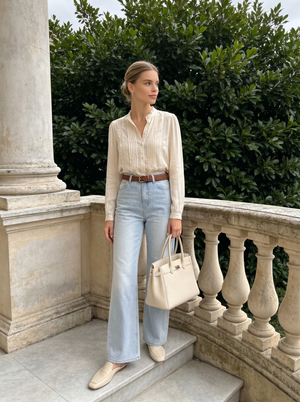BlueMoment Wide Leg High Waisted Stretch Baggy Jeans