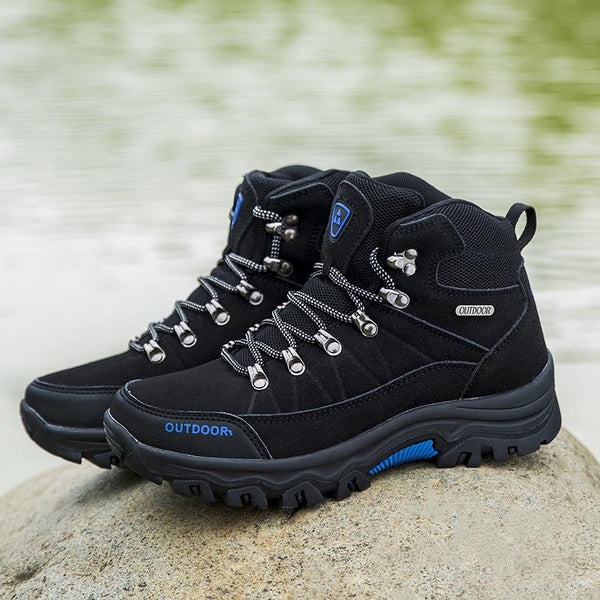 Autumn and winter warm high top outdoor shoes men's hiking shoes large size wear-resistant hiking shoes men