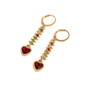 Heart Shaped Ruby Earrings