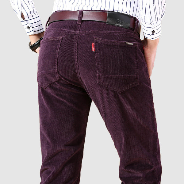 Men's Casual Corduroy Elastic Long Pants