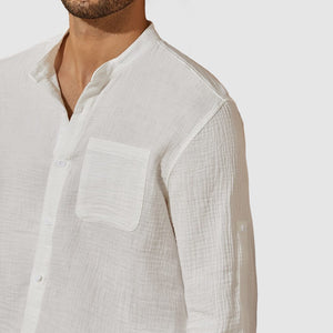 Men's Casual Textured Pocket Shirt