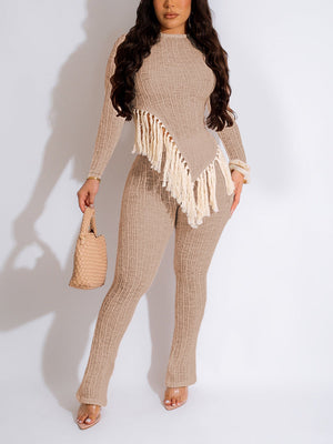 Tassel Knit Top ＆ Pants Set