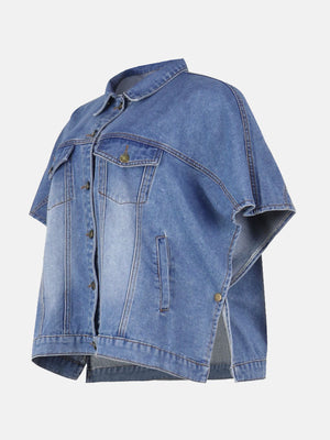 Irregular Button Denim Coat