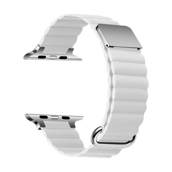 Men's Genuine Leather Magnetic Reverse Buckle Loop Strap