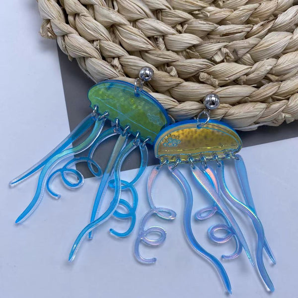 Colorful jellyfish earrings