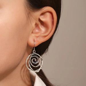 Vintage Hollow Circular  Earrings