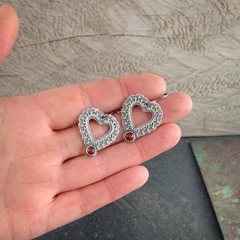 Retro  Hollow Heart Earrings