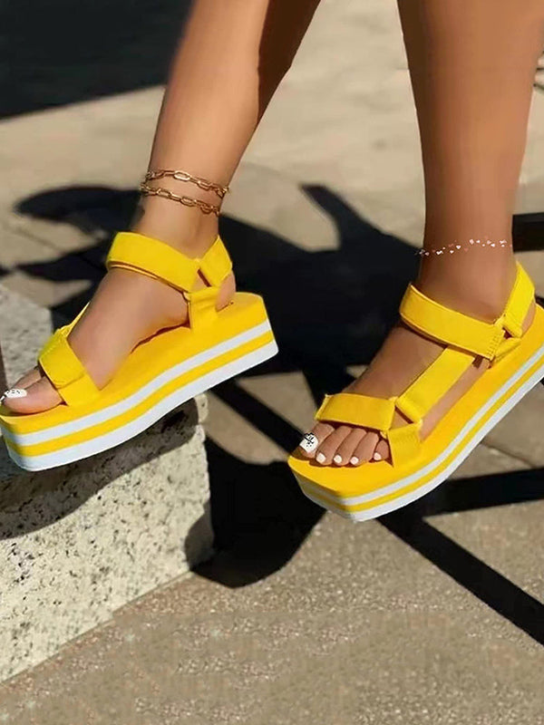 Velcro Color Block Sandals