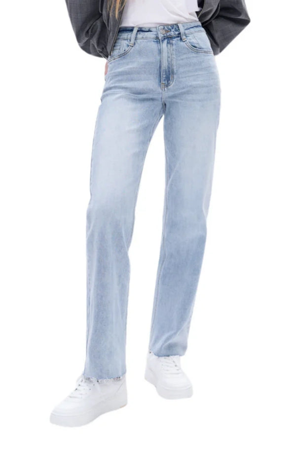 High Rise Stretch Wide Leg Jeans