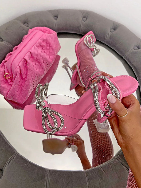 Sparkling Bow High Heel Sandals