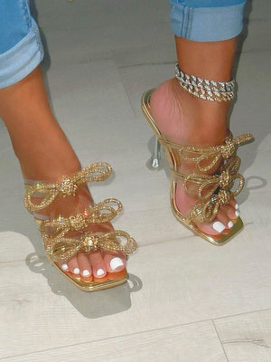 Bow Rhinestone Heels