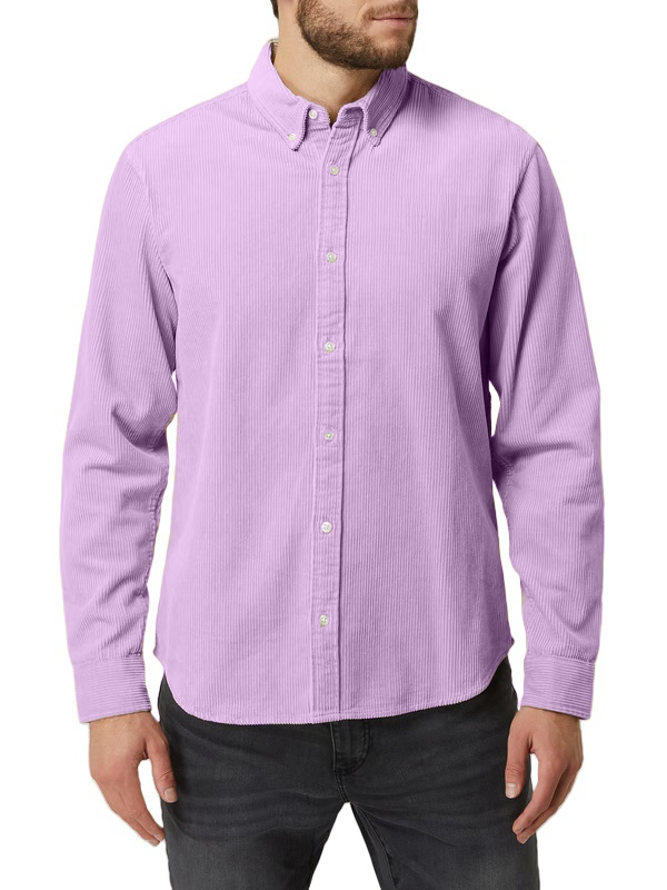 Men's Corduroy Classic Lapel Long Sleeve Casual Shirt