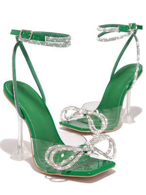 Sparkling Bow High Heel Sandals