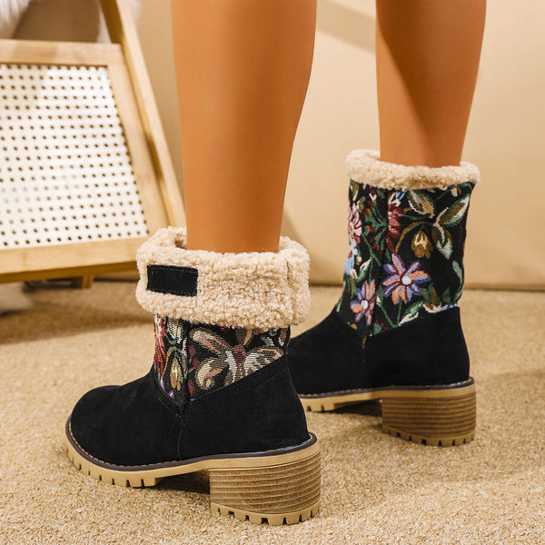 Winter Padded Women's Cotton Boots Bohemian Style Boots