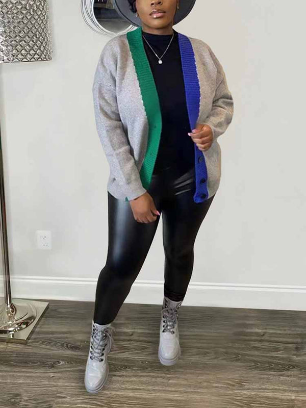 Knit Color Block Cardigan