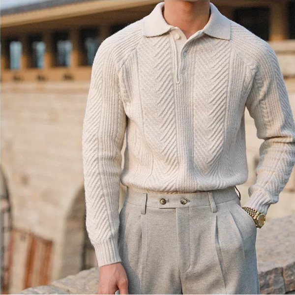 Lapel Sweater Polo Shirt