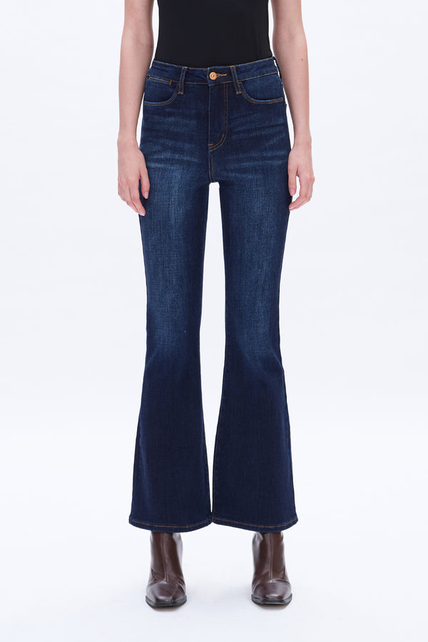 Women High Rise  Stretch Flare Plus Size Jeans  BYF1125