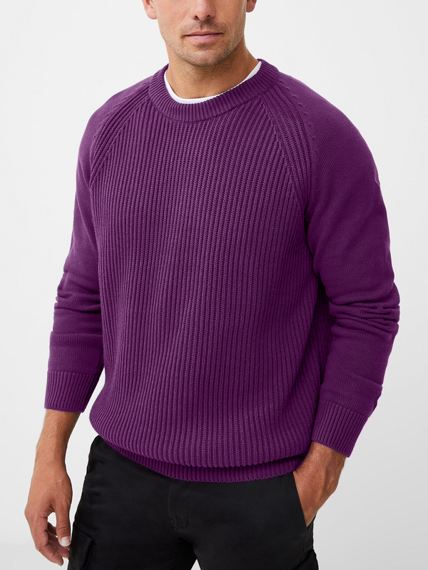 Gentleman's Basic Crew Neck Vertical Stripe Sweater