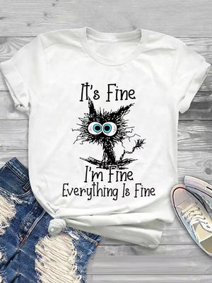 Everything Is Fine Cat Tee