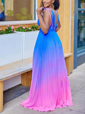 Women's Ombre Pleated Dress