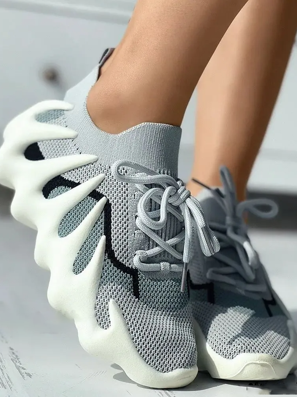 Lace-up Knit Breathable Sneakers