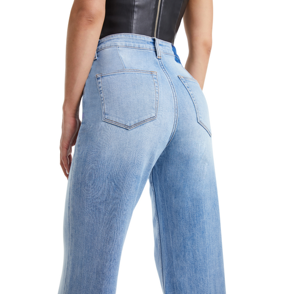 High Waisted Light Blue Wide Leg Jeans