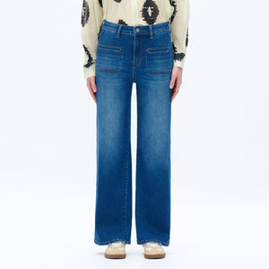 ONESO Women High Waist Wide Leg Jeans Retro Vintage Style Fit Comfortable Everyday Jeans