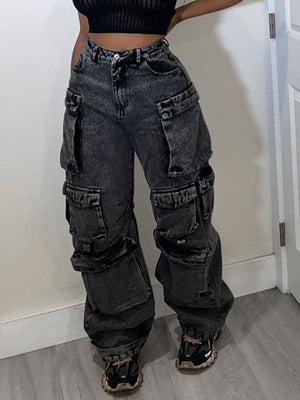 Denim Cargo Jeans