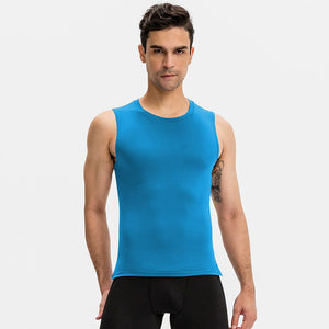 Men's Sports Tank Top Tight Round Neck Crew High Stretch Quick Drying