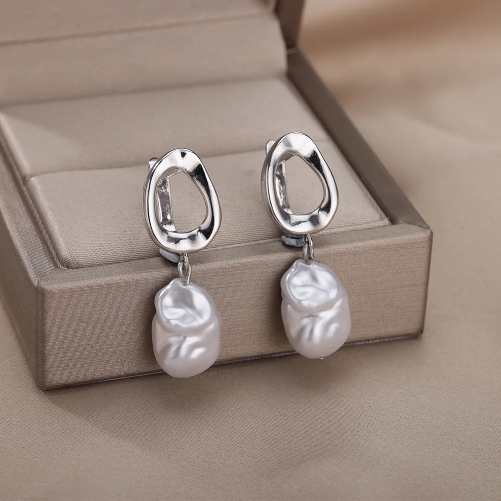 Vintage Pearl Silver Earrings