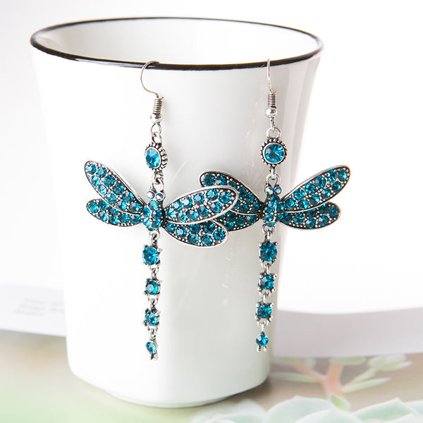 Dragonfly Crystal Earrings