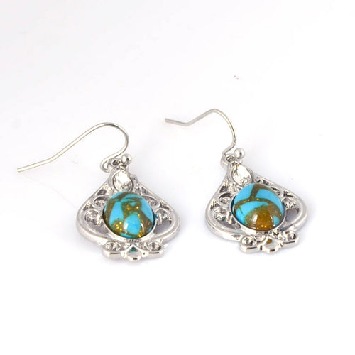 Retro Water Drop Turquoise Earrings