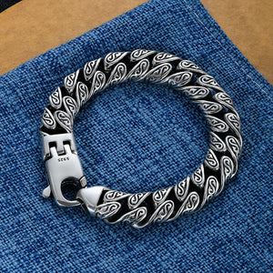Silver arabesque buckle bracelet
