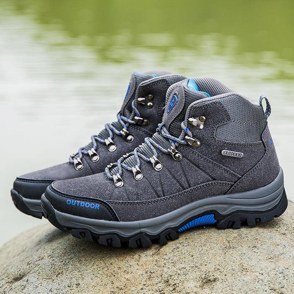 Autumn and winter warm high top outdoor shoes men's hiking shoes large size wear-resistant hiking shoes men