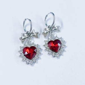 Red Bow Earrings