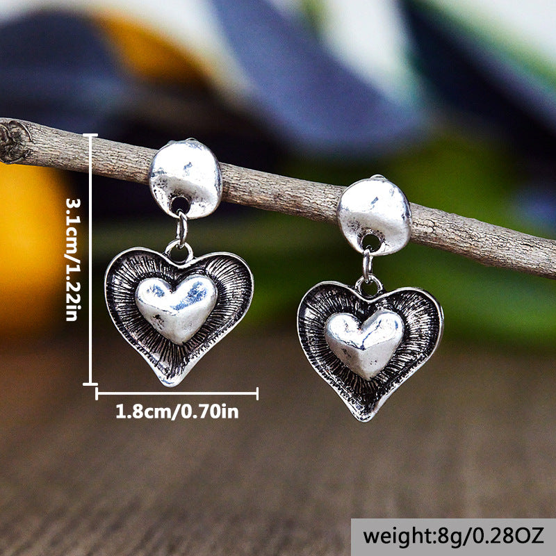 Retro Love Pendant Earrings