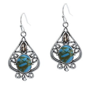 Retro Water Drop Turquoise Earrings