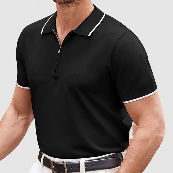 Men's Premium Knit Zipper Polo Shirt