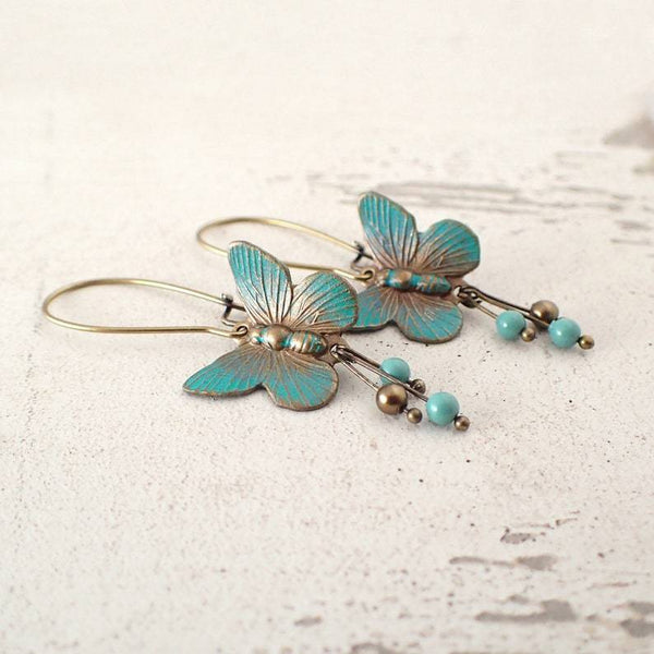 Retro Butterfly Fashion Pendant Earrings